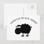 Funny black schaap briefkaart (Voorkant / Achterkant)