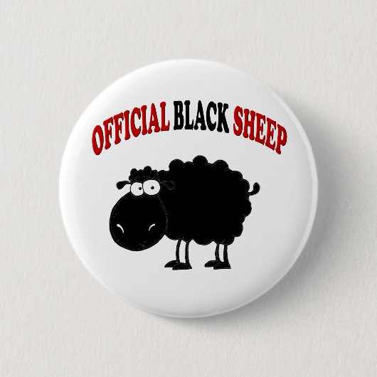 Funny black schaap ronde button 5,7 cm (Voorkant)
