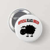Funny black schaap ronde button 5,7 cm (Voorkant /achterkant)