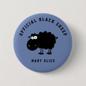 Funny black schaap ronde button 5,7 cm (Voorkant)