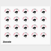 Funny black schaap ronde sticker (Vel)