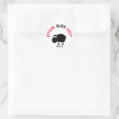 Funny black schaap ronde sticker (Tas)