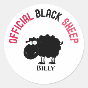 Funny black schaap ronde sticker