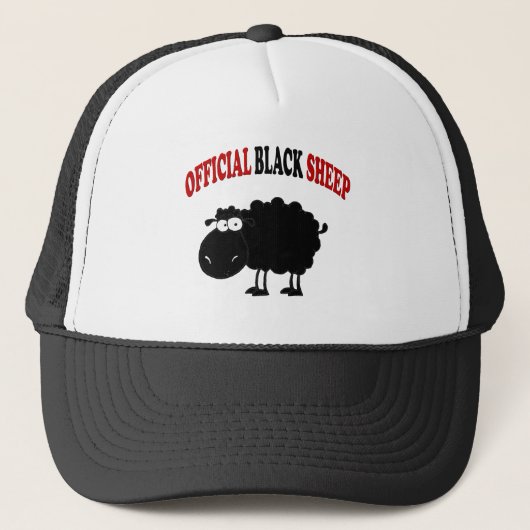 Funny black schaap trucker pet (Voorkant)