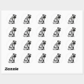 Funny Black Shar Pei Dog Abstracte Kunst Ronde Sticker (Vel)