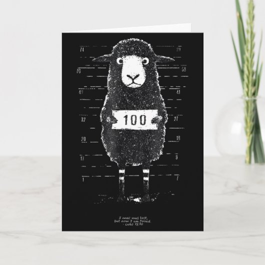 Funny Black Sheep Mugshot Lost But Found Humor Fun Kaart (Voorkant)