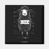 Funny Black Sheep Mugshot Lost But Found Humor Fun Magneet (Voorkant)
