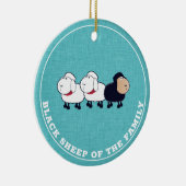 Funny Black Sheep of the Family Blue Keramisch Ornament (Rechts)