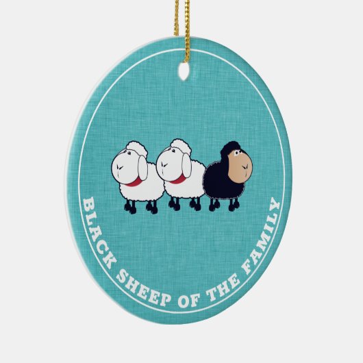 Funny Black Sheep of the Family Blue Keramisch Ornament (Rechts)