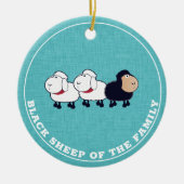 Funny Black Sheep of the Family Blue Keramisch Ornament (Voorkant)