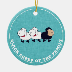 Funny Black Sheep of the Family Blue Keramisch Ornament