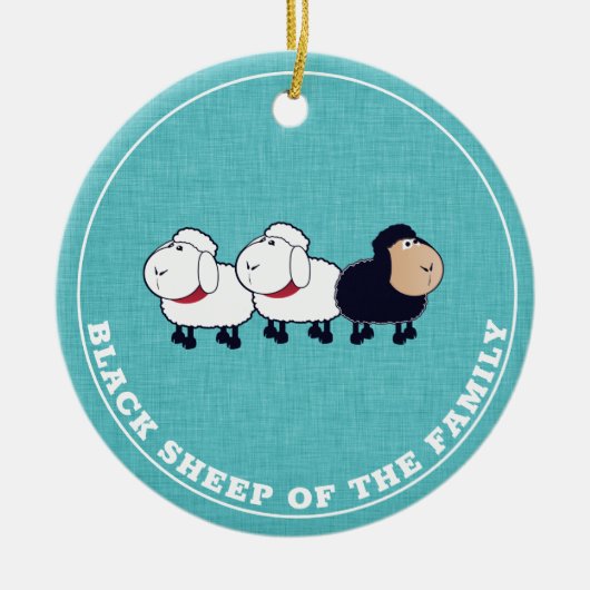 Funny Black Sheep of the Family Blue Keramisch Ornament (Voorkant)