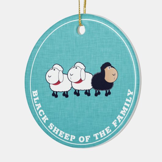 Funny Black Sheep of the Family Blue Keramisch Ornament (Links)