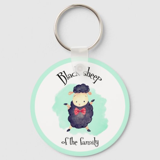 Funny Black Sheep of the Family Green Sleutelhange Sleutelhanger (Voorkant)