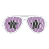 Funny Black Star Paarse achtergrond Aviator Zonnebril (Voorkant)