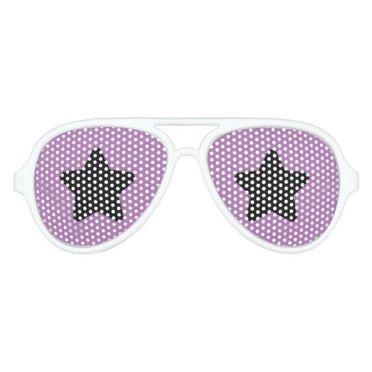 Funny Black Star Paarse achtergrond Aviator Zonnebril (Voorkant)