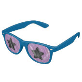 Funny Black Star Paarse achtergrond Retro Zonnebril (Gekanteld)