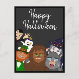 Funny Black Supernatural Creaters Happy Halloween Briefkaart