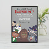 Funny Black Supernatural Halloween Costume Party Kaart (Staand voorkant)
