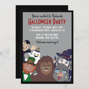Funny Black Supernatural Halloween Costume Party Kaart