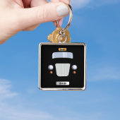 Funny Black Taxi Cab Personalized Square Sleutelhanger