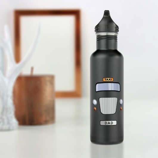 Funny Black Taxi Cab Personalized Water Bottle Waterfles