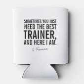 Funny Black Tekst Personal Trainer Gezegde Blikjeskoeler (Achterkant)