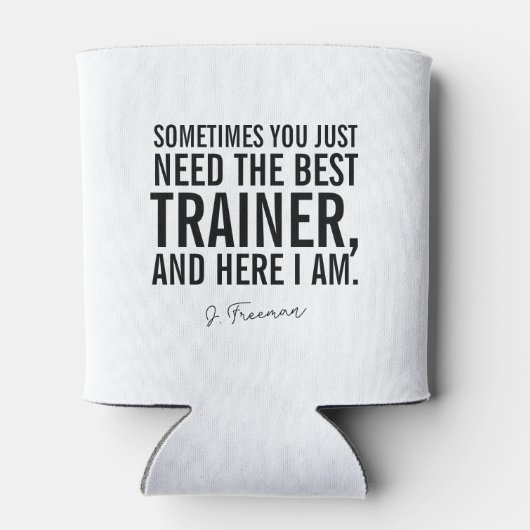 Funny Black Tekst Personal Trainer Gezegde Blikjeskoeler (Achterkant)