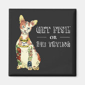 Funny Black Thug Sphynx Cat Tattoo Feline Gezegde Magneet (Voorkant)