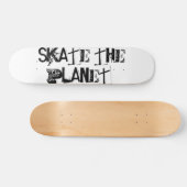 Funny Black Typography Schaats The Planet Persoonlijk Skateboard (Horizontaal)