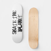 Funny Black Typography Schaats The Planet Persoonlijk Skateboard (Voorkant)