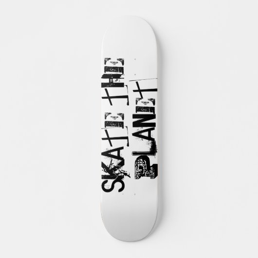 Funny Black Typography Schaats The Planet Persoonlijk Skateboard (Voorkant)