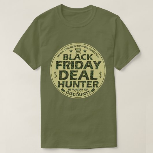 Funny Black Vrijdag Deal Hunter Discount Shoping T-shirt (Design voorkant)