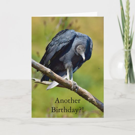 Funny black vulture birthday card kaart (Voorkant)