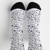 Funny Black & White Cats Pattern Cat Lovers Sokken (Top)