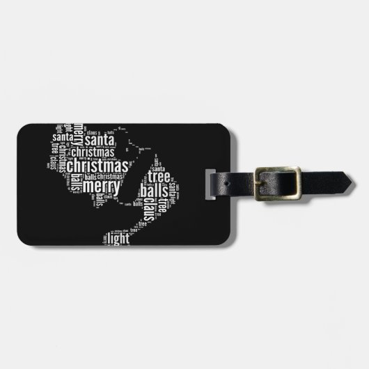 Funny Black White Merry kerstkerstkerstkerstkerstk Bagagelabel (Voorkant horizontaal)