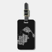 Funny Black White Merry kerstkerstkerstkerstkerstk Bagagelabel (Voorkant verticaal)