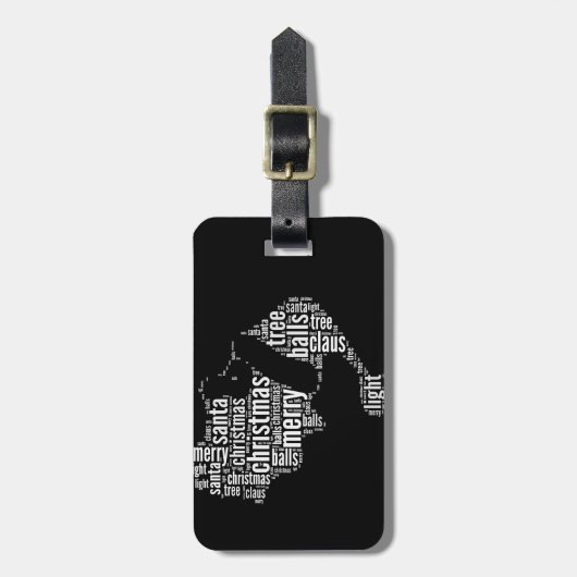 Funny Black White Merry kerstkerstkerstkerstkerstk Bagagelabel (Voorkant verticaal)