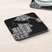 Funny Black White Merry kerstkerstkerstkerstkerstk Bier Onderzetter (Linkerzijde)