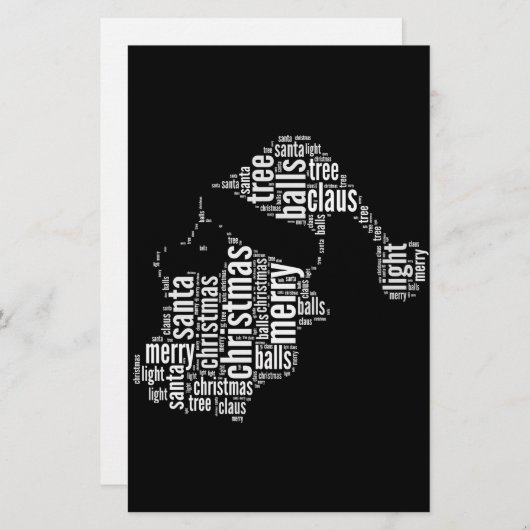 Funny Black White Merry kerstkerstkerstkerstkerstk Briefpapier (Voorkant / Achterkant)