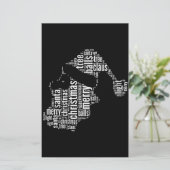 Funny Black White Merry kerstkerstkerstkerstkerstk Briefpapier (Staand voorkant)