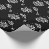 Funny Black White Merry kerstkerstkerstkerstkerstk Cadeaupapier (Hoek)