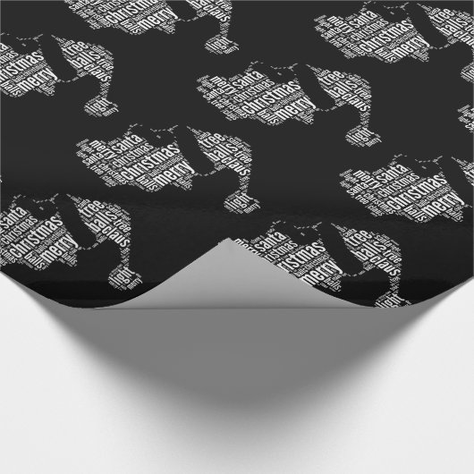 Funny Black White Merry kerstkerstkerstkerstkerstk Cadeaupapier (Hoek)