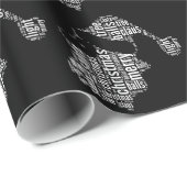 Funny Black White Merry kerstkerstkerstkerstkerstk Cadeaupapier (Rol Hoek)
