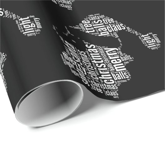 Funny Black White Merry kerstkerstkerstkerstkerstk Cadeaupapier (Rol Hoek)