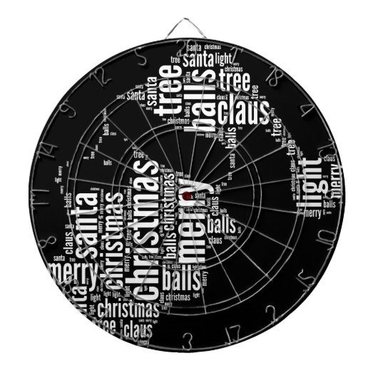 Funny Black White Merry kerstkerstkerstkerstkerstk Dartbord (Voorkant)