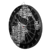 Funny Black White Merry kerstkerstkerstkerstkerstk Dartbord (Voorkant Rechts)