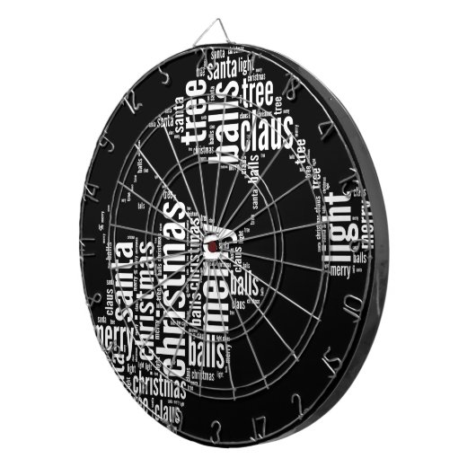 Funny Black White Merry kerstkerstkerstkerstkerstk Dartbord (Voorkant Rechts)