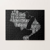 Funny Black White Merry kerstkerstkerstkerstkerstk Legpuzzel (Horizontaal)
