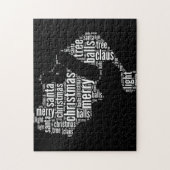 Funny Black White Merry kerstkerstkerstkerstkerstk Legpuzzel (Verticaal)